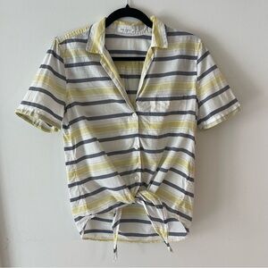 Equipment Femme Striped Front Tie 100% Cotton Button Down Shirt Size Small